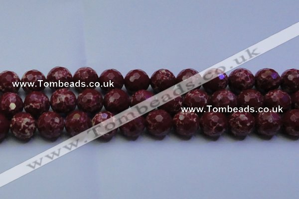 CDE2531 15.5 inches 20mm faceted round dyed sea sediment jasper beads