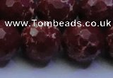 CDE2532 15.5 inches 22mm faceted round dyed sea sediment jasper beads