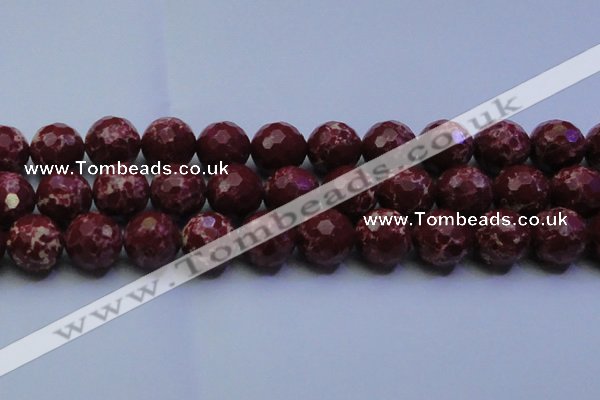 CDE2532 15.5 inches 22mm faceted round dyed sea sediment jasper beads