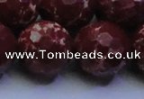 CDE2533 15.5 inches 24mm faceted round dyed sea sediment jasper beads