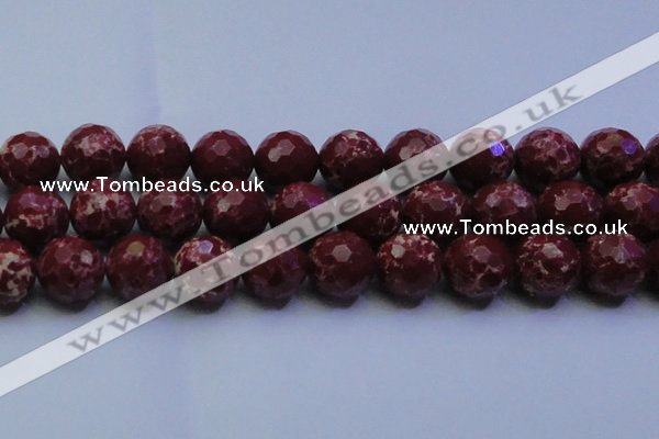 CDE2533 15.5 inches 24mm faceted round dyed sea sediment jasper beads