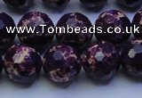 CDE2535 15.5 inches 14mm faceted round dyed sea sediment jasper beads