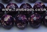 CDE2536 15.5 inches 16mm faceted round dyed sea sediment jasper beads