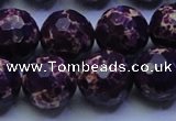 CDE2537 15.5 inches 18mm faceted round dyed sea sediment jasper beads