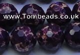 CDE2538 15.5 inches 20mm faceted round dyed sea sediment jasper beads