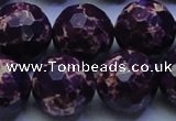 CDE2539 15.5 inches 22mm faceted round dyed sea sediment jasper beads