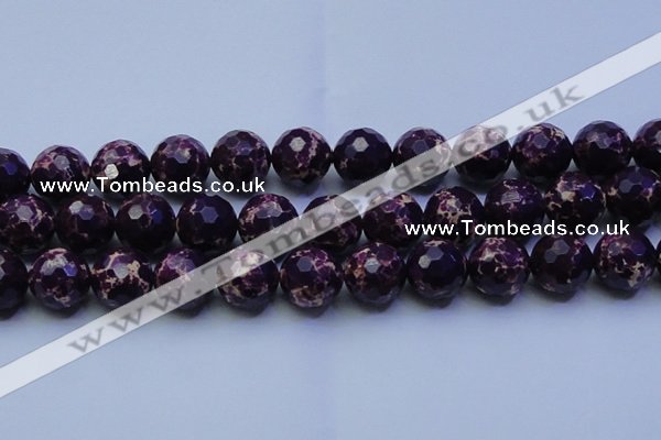 CDE2539 15.5 inches 22mm faceted round dyed sea sediment jasper beads