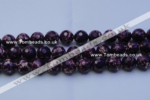 CDE2540 15.5 inches 24mm faceted round dyed sea sediment jasper beads