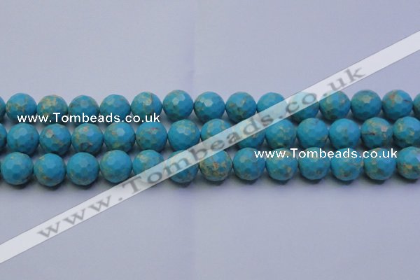 CDE2542 15.5 inches 14mm faceted round dyed sea sediment jasper beads