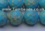 CDE2544 15.5 inches 18mm faceted round dyed sea sediment jasper beads