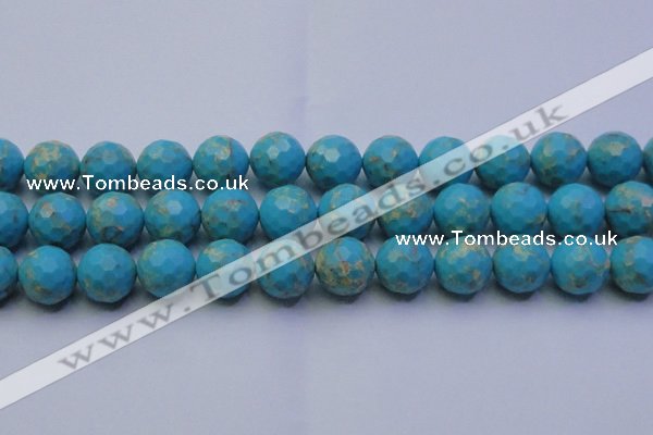 CDE2544 15.5 inches 18mm faceted round dyed sea sediment jasper beads