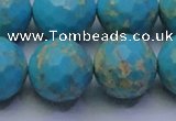 CDE2545 15.5 inches 20mm faceted round dyed sea sediment jasper beads