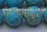 CDE2547 15.5 inches 24mm faceted round dyed sea sediment jasper beads