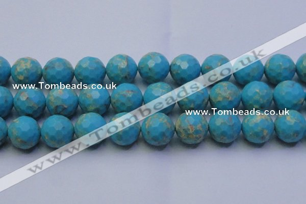 CDE2547 15.5 inches 24mm faceted round dyed sea sediment jasper beads