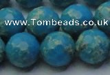 CDE2550 15.5 inches 16mm faceted round dyed sea sediment jasper beads