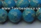 CDE2551 15.5 inches 18mm faceted round dyed sea sediment jasper beads