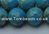 CDE2552 15.5 inches 20mm faceted round dyed sea sediment jasper beads
