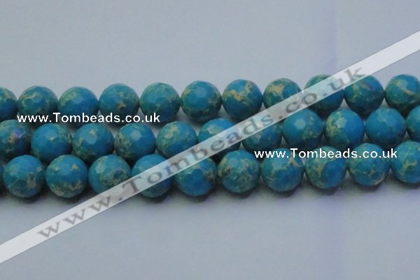 CDE2553 15.5 inches 22mm faceted round dyed sea sediment jasper beads