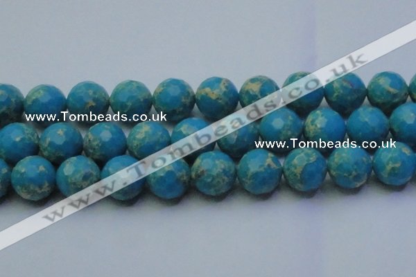 CDE2554 15.5 inches 24mm faceted round dyed sea sediment jasper beads