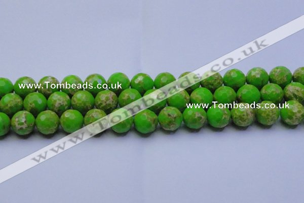 CDE2557 15.5 inches 16mm faceted round dyed sea sediment jasper beads