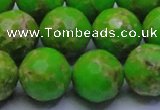 CDE2558 15.5 inches 18mm faceted round dyed sea sediment jasper beads