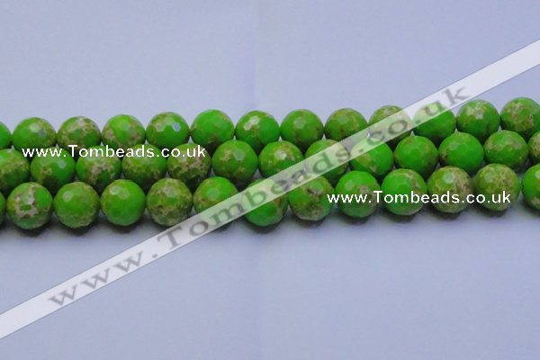 CDE2558 15.5 inches 18mm faceted round dyed sea sediment jasper beads