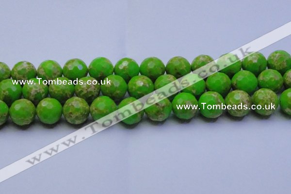 CDE2559 15.5 inches 20mm faceted round dyed sea sediment jasper beads