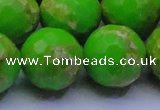 CDE2561 15.5 inches 24mm faceted round dyed sea sediment jasper beads