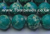 CDE2564 15.5 inches 14mm faceted round dyed sea sediment jasper beads