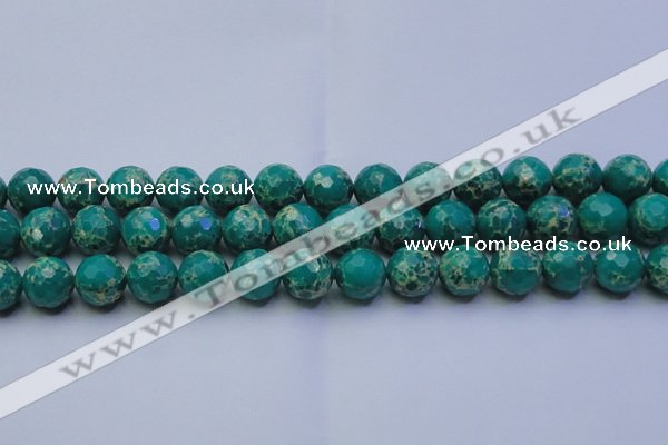 CDE2564 15.5 inches 14mm faceted round dyed sea sediment jasper beads