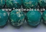 CDE2567 15.5 inches 20mm faceted round dyed sea sediment jasper beads