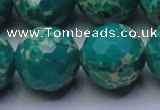 CDE2569 15.5 inches 24mm faceted round dyed sea sediment jasper beads