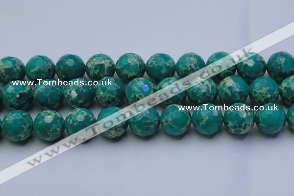 CDE2569 15.5 inches 24mm faceted round dyed sea sediment jasper beads