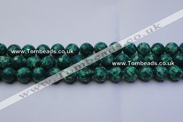 CDE2571 15.5 inches 14mm faceted round dyed sea sediment jasper beads