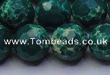 CDE2572 15.5 inches 16mm faceted round dyed sea sediment jasper beads