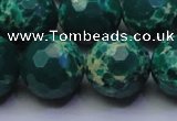 CDE2573 15.5 inches 18mm faceted round dyed sea sediment jasper beads