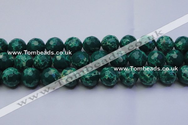 CDE2574 15.5 inches 20mm faceted round dyed sea sediment jasper beads