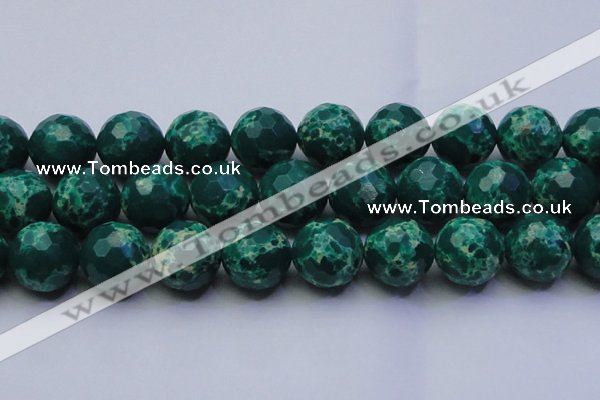 CDE2576 15.5 inches 24mm faceted round dyed sea sediment jasper beads