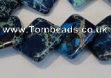 CDE258 15.5 inches 20*20mm diamond dyed sea sediment jasper beads