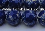 CDE2582 15.5 inches 20mm faceted round dyed sea sediment jasper beads