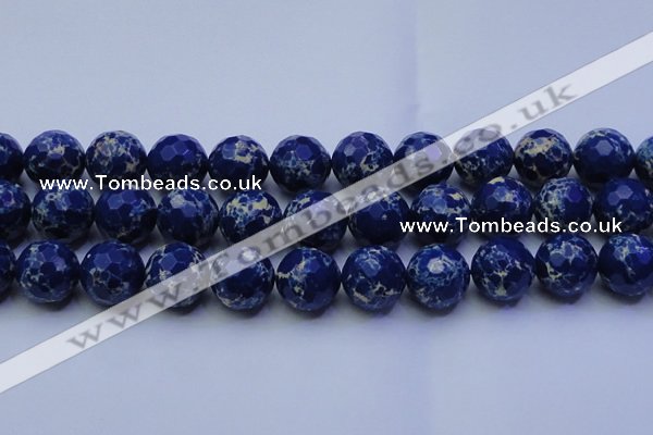 CDE2583 15.5 inches 22mm faceted round dyed sea sediment jasper beads
