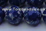 CDE2584 15.5 inches 24mm faceted round dyed sea sediment jasper beads