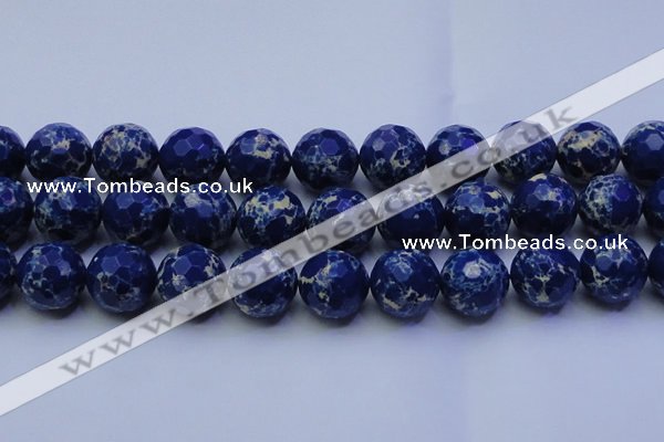 CDE2584 15.5 inches 24mm faceted round dyed sea sediment jasper beads