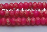 CDE2608 15.5 inches 5*8mm rondelle dyed sea sediment jasper beads