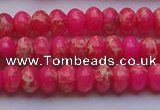 CDE2609 15.5 inches 7*10mm rondelle dyed sea sediment jasper beads