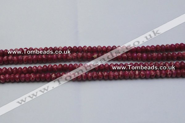 CDE2624 15.5 inches 5*8mm rondelle dyed sea sediment jasper beads