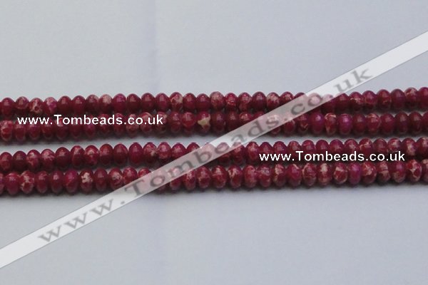 CDE2627 15.5 inches 10*14mm rondelle dyed sea sediment jasper beads