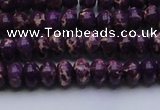 CDE2632 15.5 inches 5*8mm rondelle dyed sea sediment jasper beads