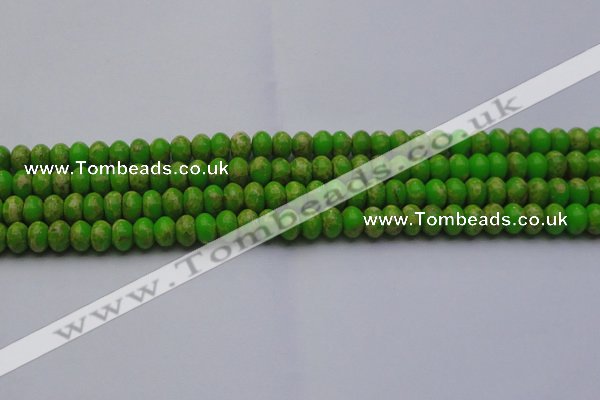 CDE2658 15.5 inches 8*12mm rondelle dyed sea sediment jasper beads