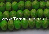 CDE2659 15.5 inches 10*14mm rondelle dyed sea sediment jasper beads